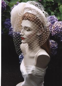 bridal headpiece ostrich plume millinery veiling