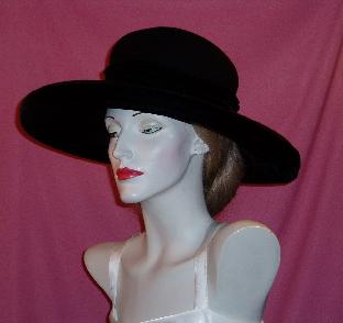 classically styled fine felt hat accented with velvet